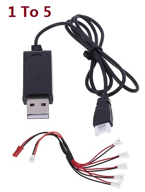 USB charger wire + 1 to 5 charger wire