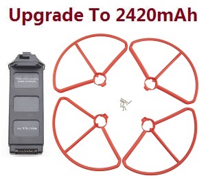 *** Deal *** MJX Bugs 5W B5W RC Quadcopter spare parts 2420mAh battery + Red upgrade protection frame set