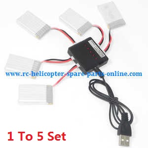 cheerson cx-31 cx31 quadcopter spare parts 1 To 5 balance charger box and USB charger wire + 5*3.7V 500mAh battery (set)