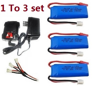 *** Deal *** JJRC Q35 Q36 RC car spare parts 1 to 3 charger and balance charger set + 3*7.4V 400mAh battery set