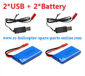 JJRC Wltoys WL V686 V686G V686K V686J V686L V686M DV686 DV686G quadcopter spare parts 2*USB cable + 2*battery