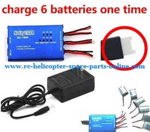 WLtoys WL V930 RC helicopter spare parts bc-1S06 balance charger box + charger (set) without battery can charge 6 batteries at the same time (9128 plug)