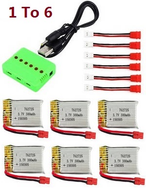 *** Deal *** Syma X21 X21W X21-S RC quadcopter spare parts 3.7V 380mAh battery 6pcs + 1 To 6 charger set
