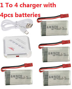 MJX X-series X400 X400-V2 quadcopter spare parts 1 to 4 charger + 4*3.7V 750mAh battery (set)
