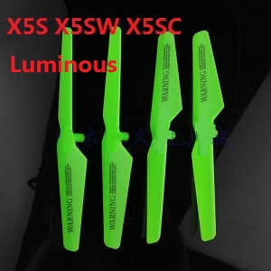 syma x5s x5sw x5sc quadcopter spare parts main blades propellers (Luminous green)