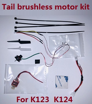 XK K124 RC helicopter spare parts upgrade tail brushless motor kit