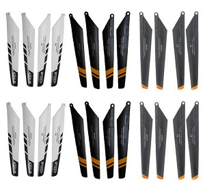 Shuang Ma 9101 SM 9101 RC helicopter spare parts main blades 6 sets (Upgrade Black-Orange + Black-Yellow + White)
