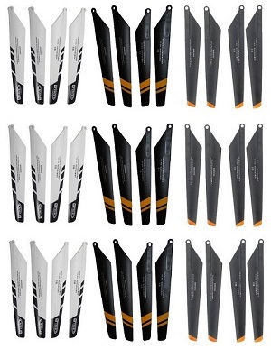 Double Horse 9118 DH 9118 RC helicopter spare parts main blades 9 sets (Upgrade Black-Orange + Black-Yellow + White)