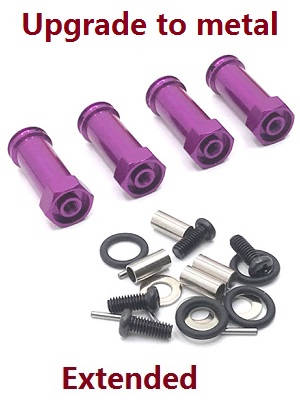 Wltoys 104001 RC Car spare parts 30mm extension 12mm hexagonal hub drive adapter combination coupler (Metal) Purple