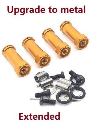 Wltoys 104001 RC Car spare parts 30mm extension 12mm hexagonal hub drive adapter combination coupler (Metal) Gold