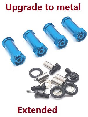 Wltoys 104001 RC Car spare parts 30mm extension 12mm hexagonal hub drive adapter combination coupler (Metal) Blue