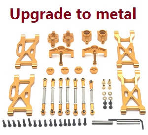 Wltoys 104001 RC Car spare parts 7-IN-1 upgrade to metal kit Gold - Click Image to Close