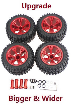 Wltoys 104001 RC Car spare parts upgrade tires set Red