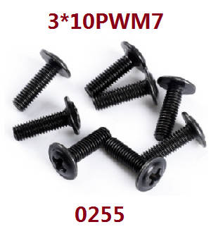 Wltoys 104001 RC Car spare parts screws set 3*10PWM7 0255