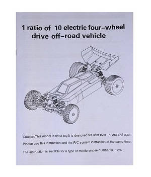Wltoys 104001 RC Car spare parts English manual book