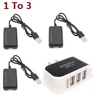 Wltoys 104001 RC Car spare parts 1 to 3 charger adaper with 3*USB wire set - Click Image to Close
