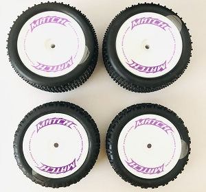 Wltoys 104001 RC Car spare parts front and rear wheels tires set Purple - Click Image to Close