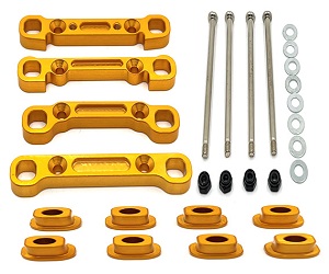 Wltoys XK 104001 RC Car spare parts swing arm reinforcement and shaft cap and fixed screws nuts kit Gold