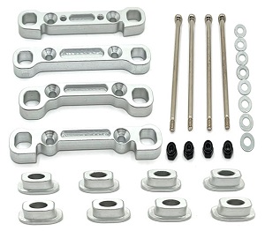 Wltoys XK 104001 RC Car spare parts swing arm reinforcement and shaft cap and fixed screws nuts kit Silver