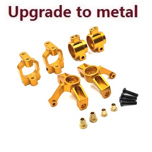 Wltoys XK 104001 RC Car spare parts 3-IN-1 upgrade to metal Kit Gold - Click Image to Close