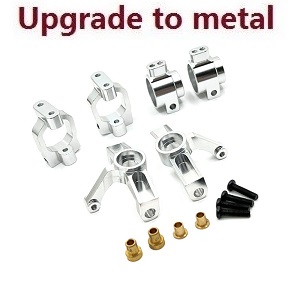 Wltoys XK 104001 RC Car spare parts 3-IN-1 upgrade to metal Kit Silver - Click Image to Close