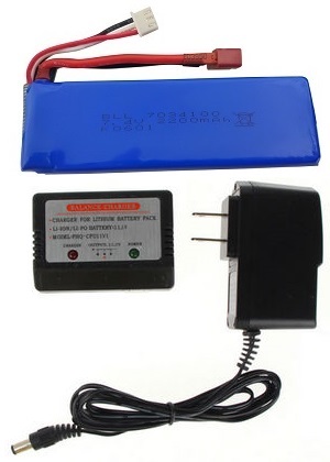 Wltoys 10428-A RC Car spare parts 7.4V 2200mAh battery with charger and balance charger box