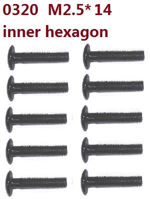 Wltoys 10428-B RC Car spare parts pan head inner hexagon screws M2.5*14 10pcs 0320