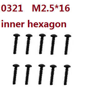 Wltoys 10428-B RC Car spare parts pan head inner hexagon screws M2.5*16 10pcs 0321 Wltoys 10428-B RC Car spare parts pan head inner hexagon screws M2.5*16 10pcs 0321