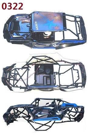 Wltoys 10428-B2 RC Car spare parts car shell frame group 0322 Blue color - Click Image to Close