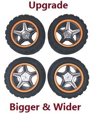 Wltoys 10428-C2 RC Car spare parts upgrade tires 4pcs (Orange) - Click Image to Close