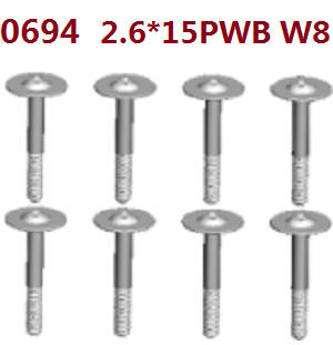 Wltoys 10428-D 10428-E RC Car spare parts screws 8pcs 2.6*15PWB w8 - Click Image to Close
