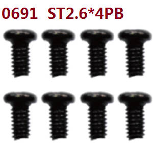 Wltoys 10428-D 10428-E RC Car spare parts screws 8pcs 0691 st2.6*4pb