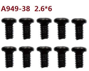 Wltoys 10428-D 10428-E RC Car spare parts screws 10pcs A949-38 2.6*6