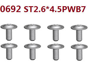 Wltoys 10428-D 10428-E RC Car spare parts screws 8pcs 0692 st2.6*4.5pwb7 - Click Image to Close