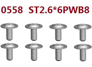 Wltoys 10428-D 10428-E RC Car spare parts screws 8pcs 0558 st2.6*6pwb8 - Click Image to Close