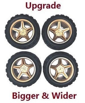 Wltoys 10428-D 10428-E RC Car spare parts upgrade tires 4pcs (Gold) - Click Image to Close