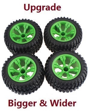 Wltoys 10428-D 10428-E RC Car spare parts upgrade tires 4pcs (Green) - Click Image to Close