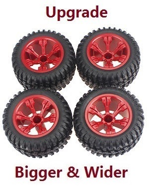 Wltoys 10428-D 10428-E RC Car spare parts upgrade tires 4pcs (Red) - Click Image to Close