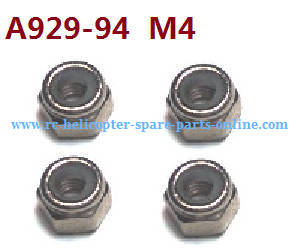 Wltoys 10428-C2 RC Car spare parts M4 lock nut A929-94 4pcs - Click Image to Close