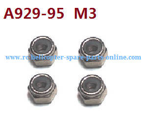 Wltoys 10428-B2 RC Car spare parts M3 lock nut A929-95 4pcs - Click Image to Close