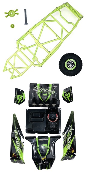Wltoys 10428 RC Car spare parts total car shell and frame group K949-107 Green - Click Image to Close
