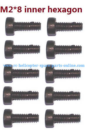 Wltoys 10428-C2 RC Car spare parts hexagon head screws cup M2*8 0334 10pcs