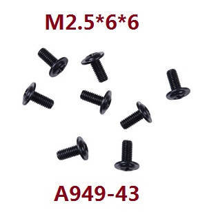 Wltoys 12401 12402 12402-A 12403 12404 RC Car spare parts screws 2.5*6*6 A949-43