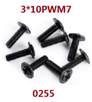 Wltoys 12401 12402 12402-A 12403 12404 RC Car spare parts screws 3*10PWM 0255 - Click Image to Close