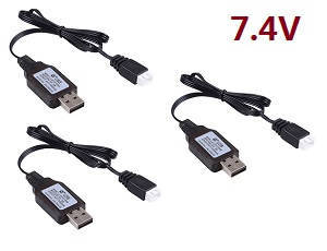Wltoys 12401 12402 12402-A 12403 12404 RC Car spare parts USB charger wire 7.4V 3pcs - Click Image to Close