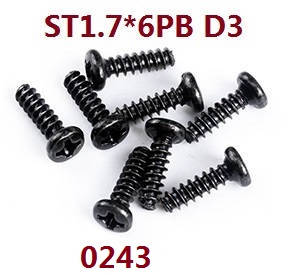Wltoys 12401 12402 12402-A 12403 12404 RC Car spare parts screws ST1.7*6PB 0243 - Click Image to Close