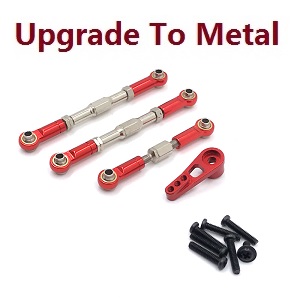 Wltoys 12401 12402 12402-A 12403 12404 RC Car spare parts upgrade to metal connect rod and servo arm (metal Red color)