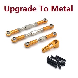 Wltoys 12401 12402 12402-A 12403 12404 RC Car spare parts upgrade to metal connect rod and servo arm (metal Gold color)