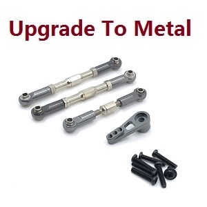 Wltoys 12401 12402 12402-A 12403 12404 RC Car spare parts upgrade to metal connect rod and servo arm (metal Titanium color) - Click Image to Close
