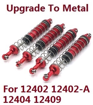 Wltoys 12401 12402 12402-A 12403 12404 RC Car spare parts upgrade to metal shock absorber assembly (metal Red color) - Click Image to Close